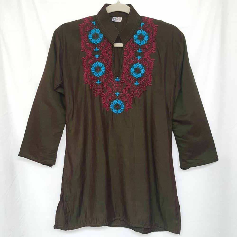 Silk Short Kurti Bright Embroidery Vi Collection